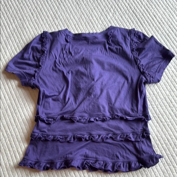 Authentic Louis Vuitton Purple Ruffled Short Sleeve Top - Picture 3 of 3